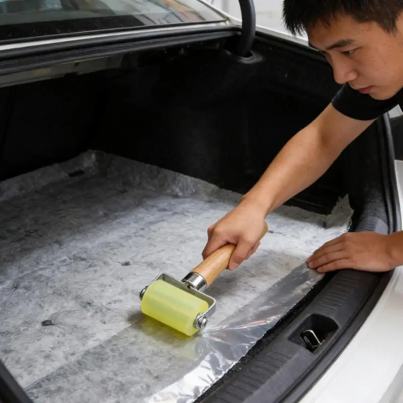 2Pcs Automotive Sound Deadening Rubber Roller Tool with Ergonomic Handle 0XXB