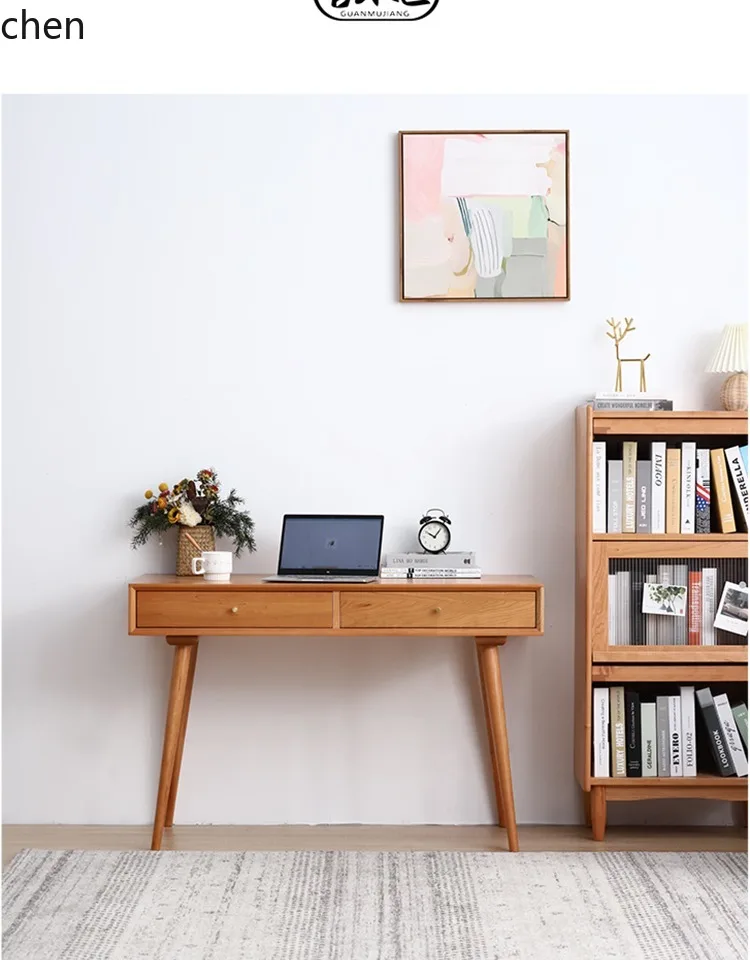 

YXY Desk Cable Management Solid Wood Simple Modern Computer Desk Writing Desk