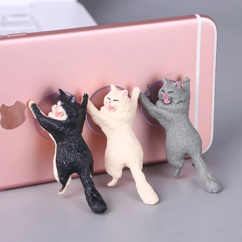 OllyMurs-Creative Desktop Kitten Jun Rescue Army Suction Cup Mobile Phone Lazy Stand Cartoon Cute Small Gift Animal Universal