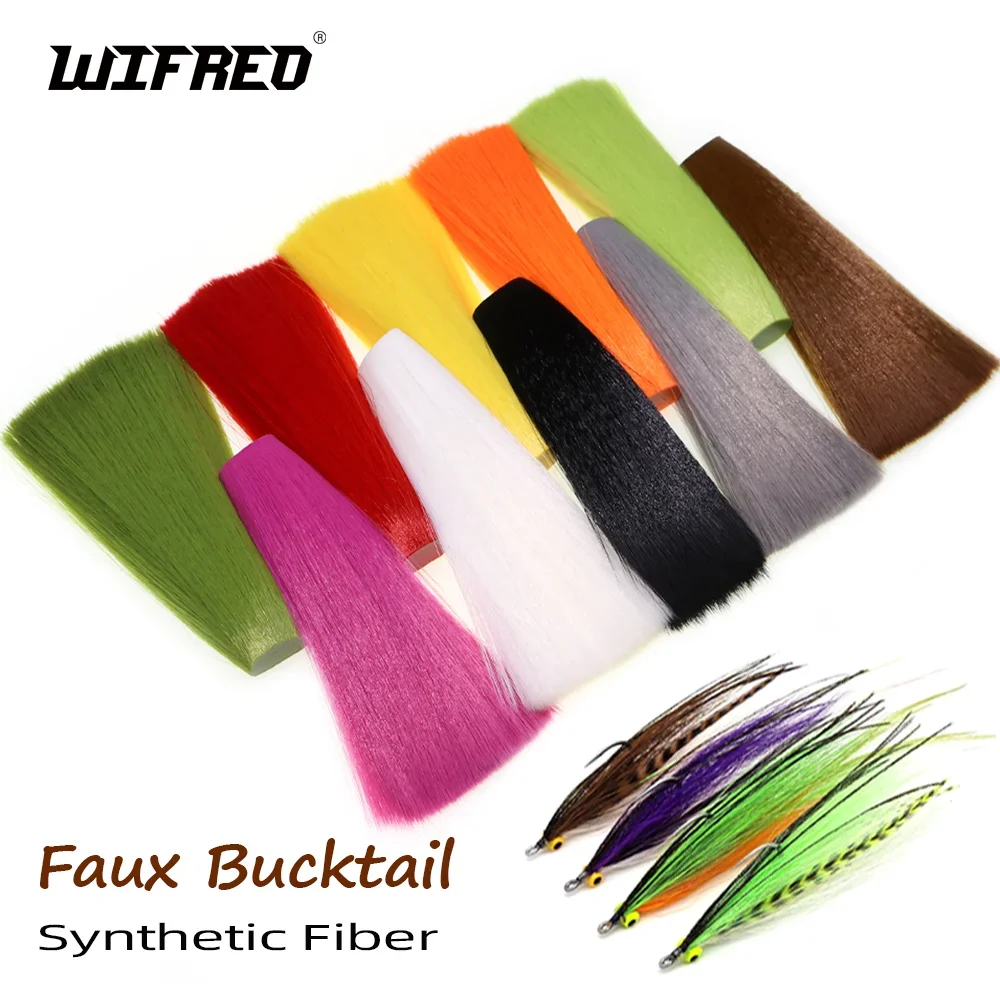 Wifreo Long Tapered Faux Bucktail Fly Tying Material For Mayfly Tails Minnow Streamer Poppers Musky Jig Head Fishing Lure Baits