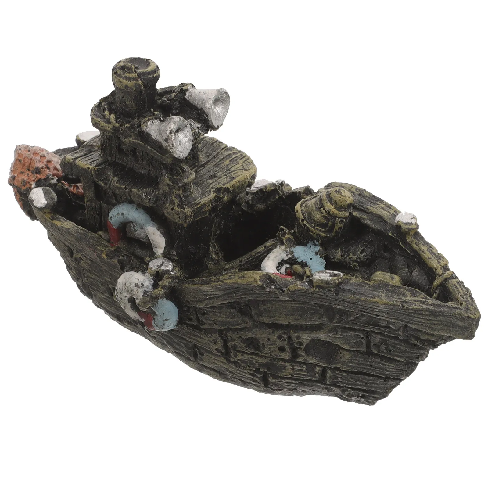 

Realistic Sunken Pirate Ship Aquarium Decor Fish Tank Landscaping Resin Hideout Underwater Craft Fish Shrimp Hiding Place