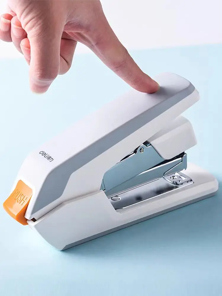 Deli Effortless Desktop Stapler, 40 Sheet Capacity, One Finger Touch Stapling, Easy to Load Ergonomic Heavy Duty Stapler