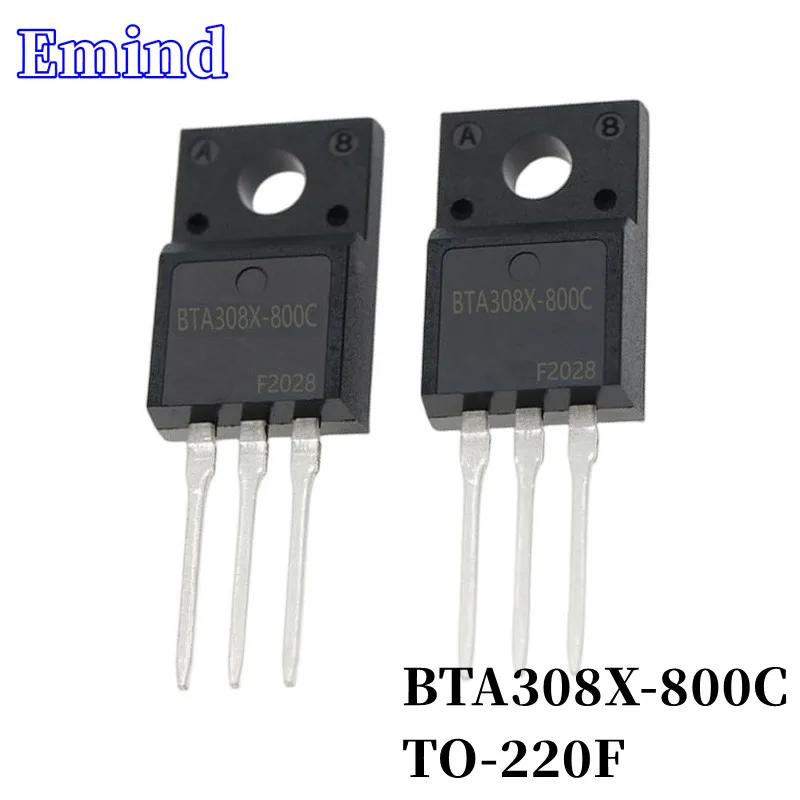 5Pcs BTA308X-800C BTA308X Thyristor TO-220F Plastic Package 8A/800V DIP Triac Large Chip