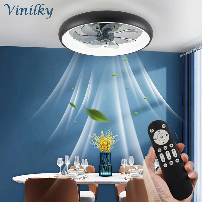 

Ceiling Fans Variable Frequency Fan Pendant Lamp Invisible Chandelier Ceiling Light Restaurant Bedroom Fan Hanging Lamps Lumina