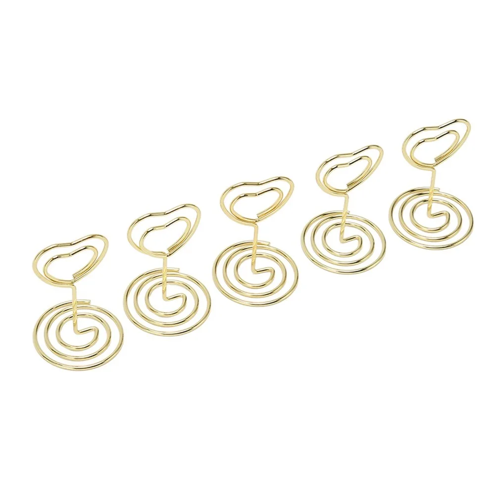 25PCS Heart Shaped Table Number Stands Sturdy Metal Stable Base Table Number Holders Gold Finish 20Pcs Set Place Card Holders