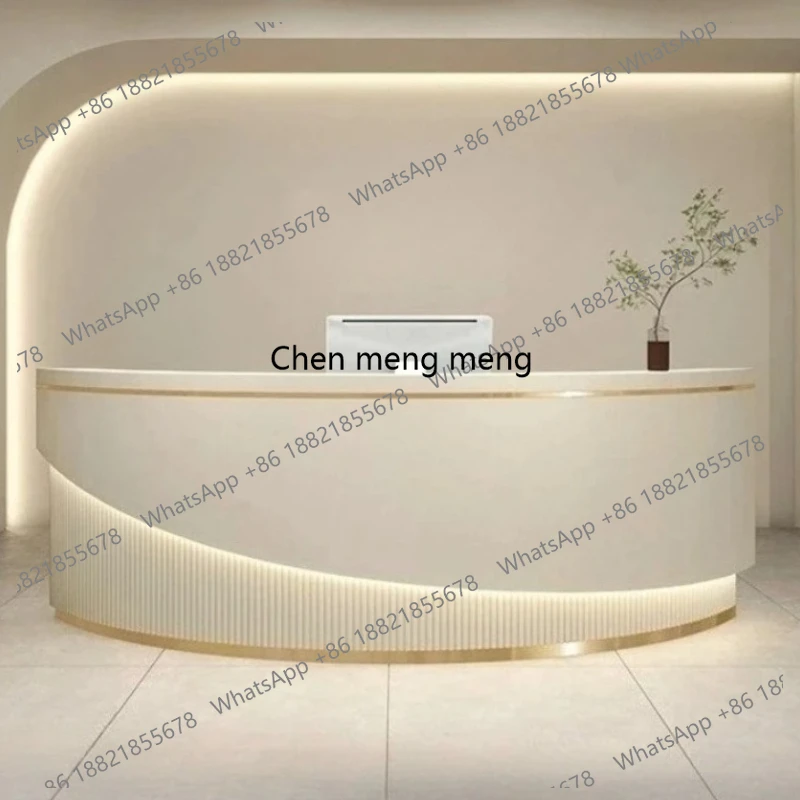 

Reception Office Table Salon Reception Desk Beauty Salon Bar Women's Clothing Store Bar Arc Training Medical Guide Dental Clinic