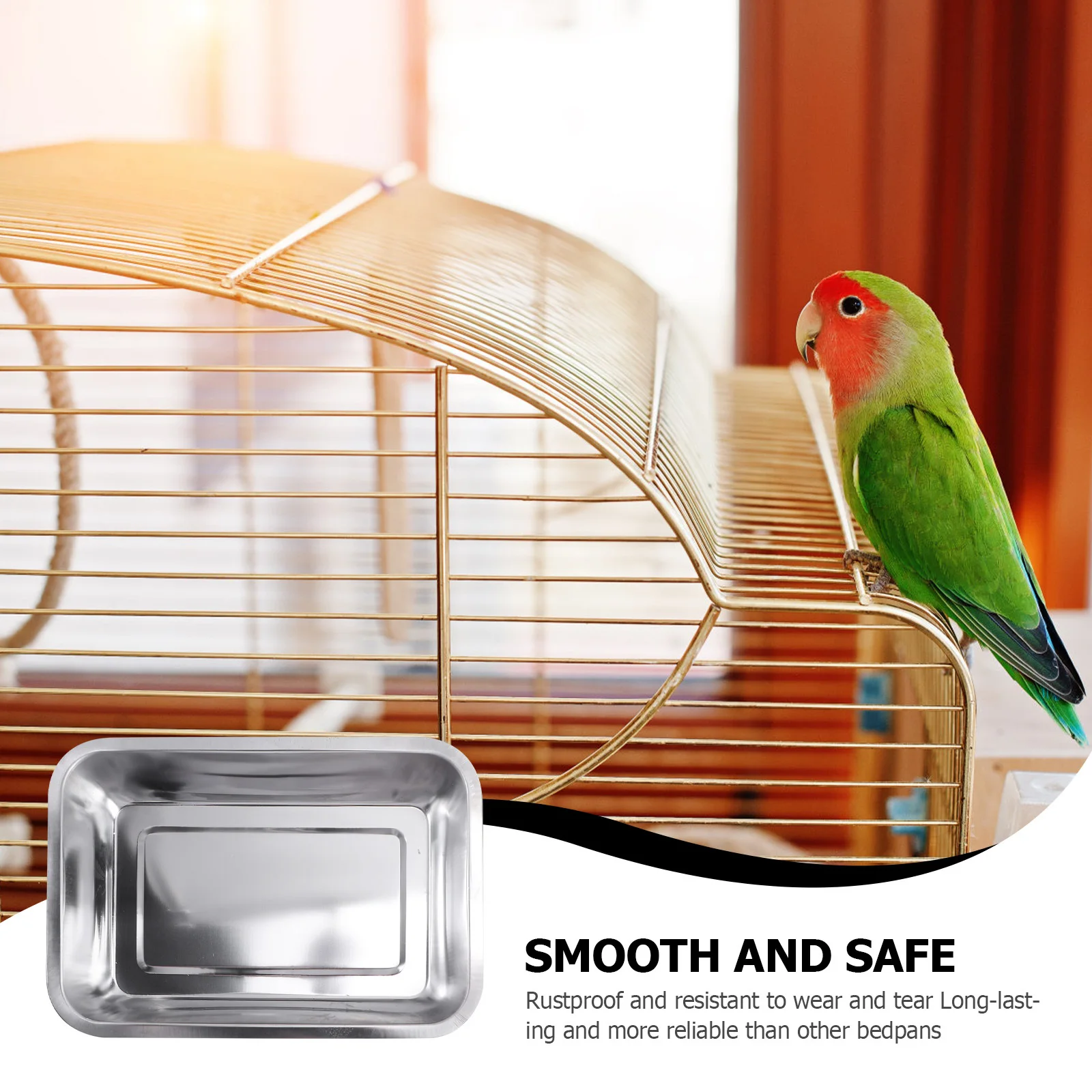 

1Pcs Rustproof Stainless Steel Pet Dog Bedpan Odor Resistant Easy Clean Animal Cage Accessory Bedpan