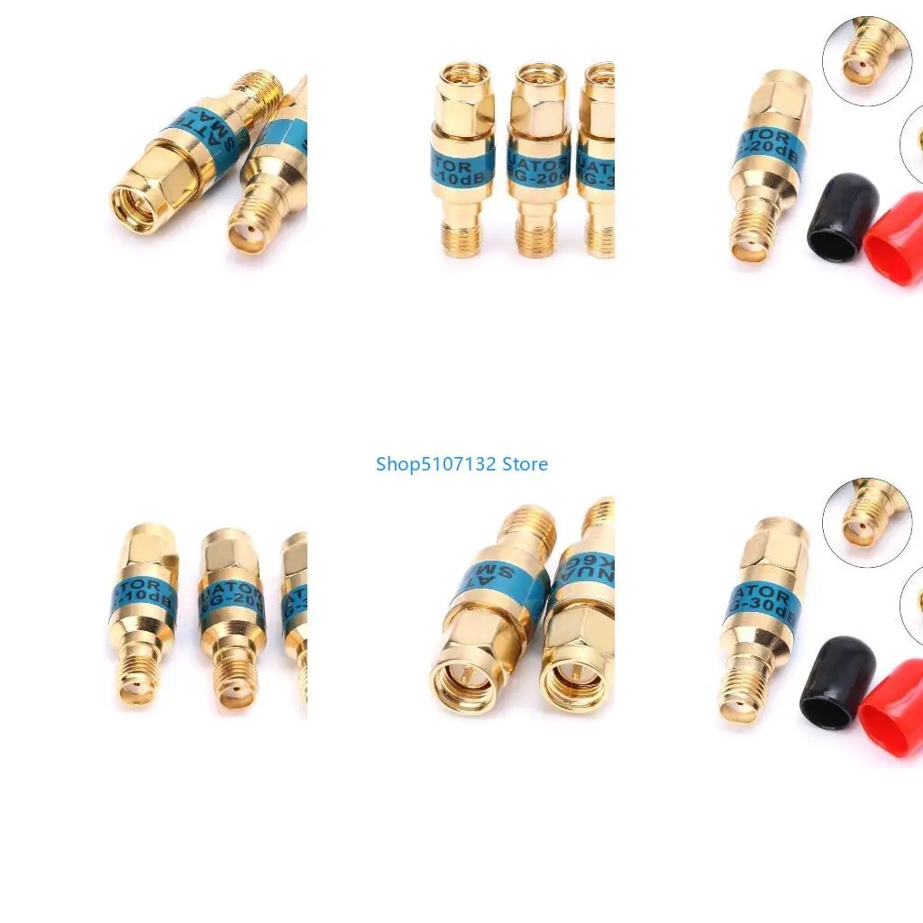 87HD Golden Attenuator SMA-JK Male to Female RF Coaxial Attenuator 2W 0-6GHz 30db
