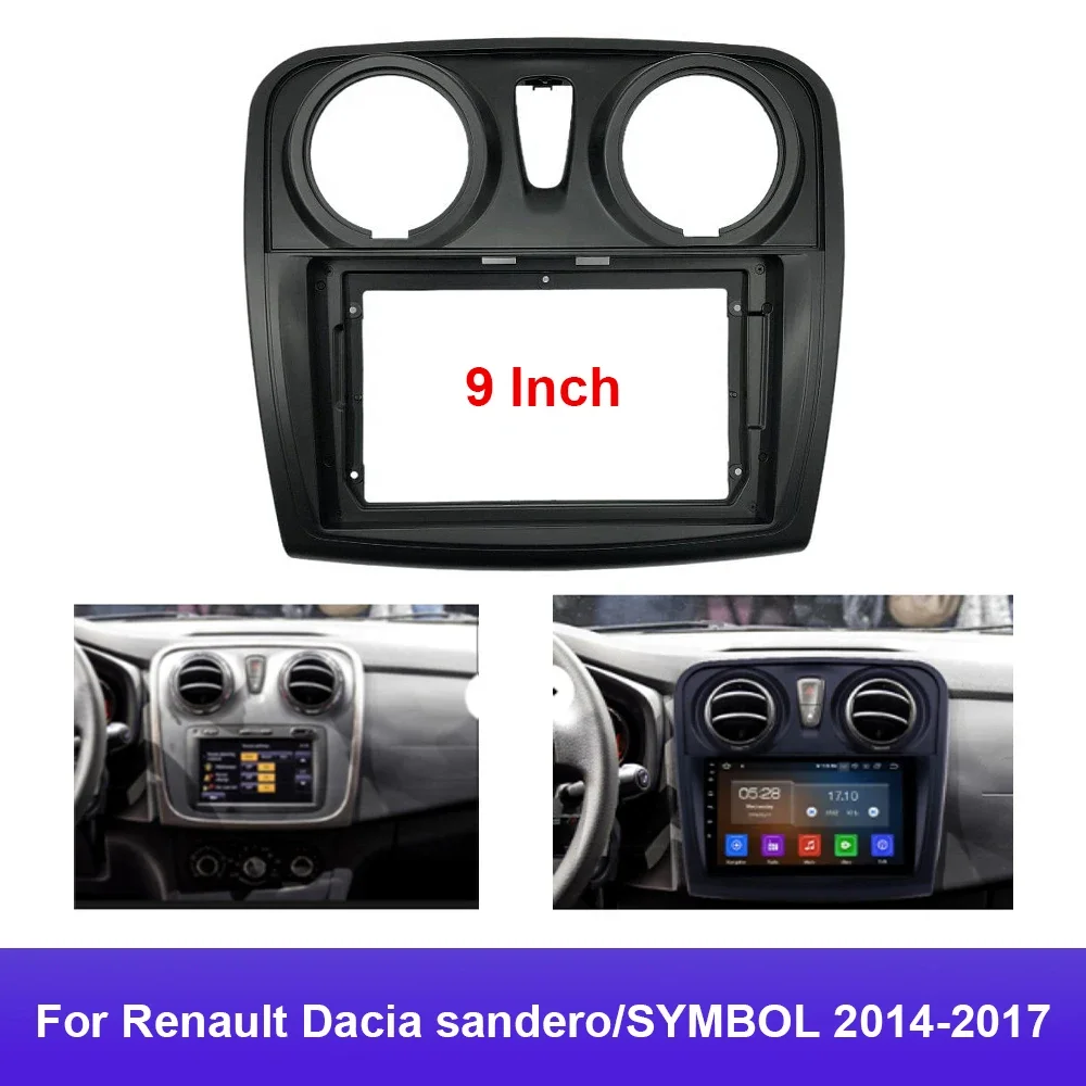 Car Fascia For Renault Dacia sandero/SYMBOL 2014-2017 Stereo 2Din DVD frame dash Installation Refitting Facias Adaptor Panel Kit