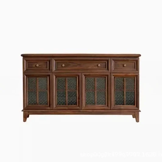 

North American black walnut begonia, glass side cabinet, modern and fashionable, fully equipped villa log locker