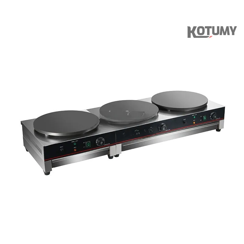 Double Gas Electric Pancake Machine Commercial Crepe Maker Pancake Baking Machine Frying Machine