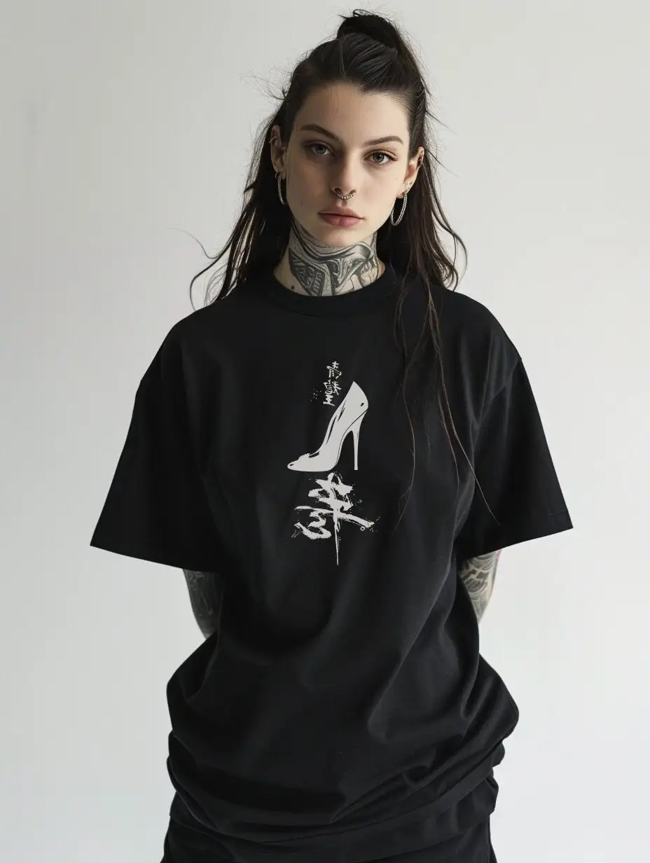 High Heels Japanese Style T Shirt Streetstyle Japan Streetwear Soft Grunge Clothes Softstyle