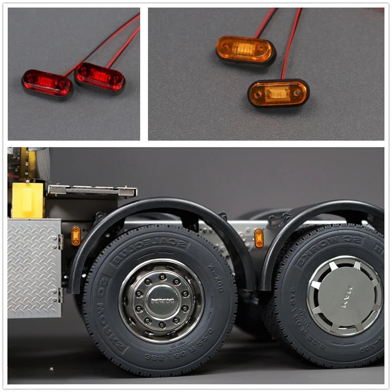 LED width indication warning hazard position light for 1/14 RC model tractor trailer truck mud trailer