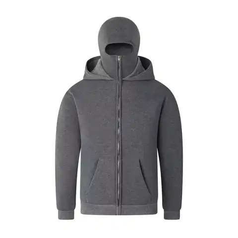 202 Autumn Men Balaclava Y2K Gothic Harajuku Winter New Item Double Hooded Sweatshirt Men's Hooded Mask Zipper Sportswear Women