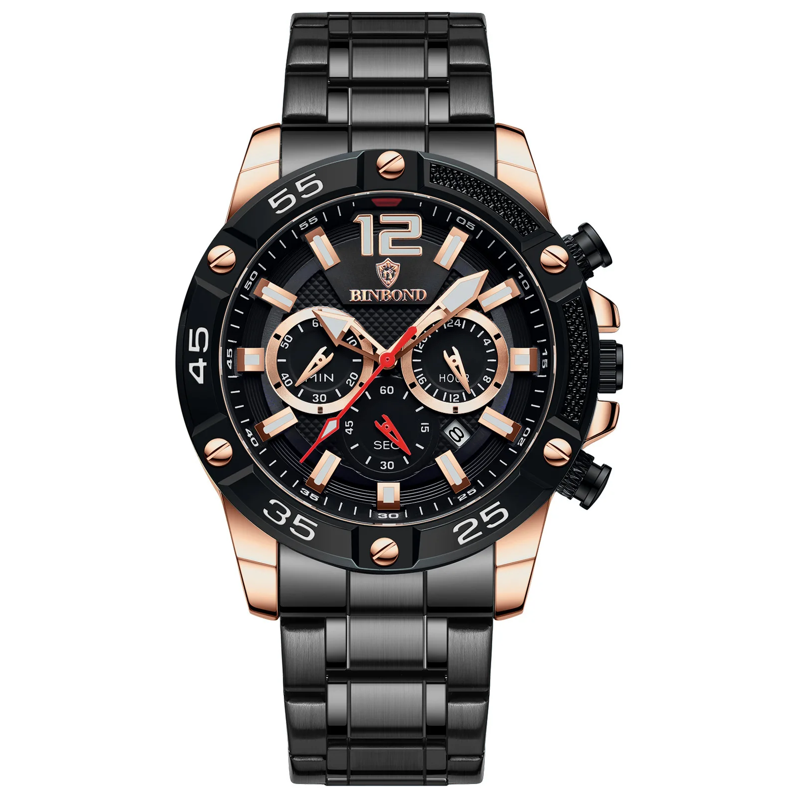 BINBOND Luminous Waterproof Auto Date Men's Watch Luxury Quartz Watches For Men Sports Fashion Casual Reloj Precise Durable+Box