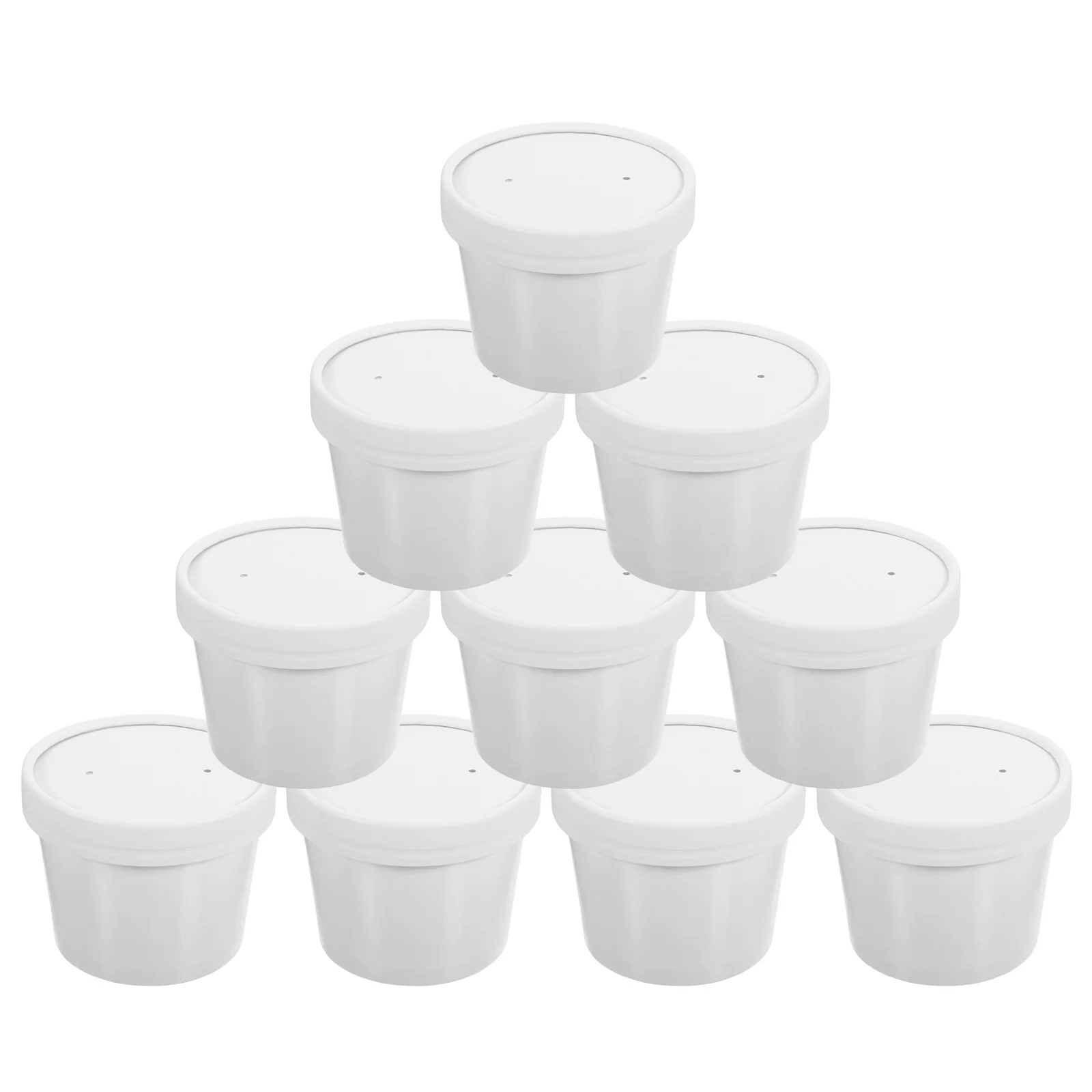 

10 комплектов одноразовых мисок для еды, стильные чашки для супа, контейнеры для десертов с крышкой для каши, прочные посуды для салата на вынос, закуски