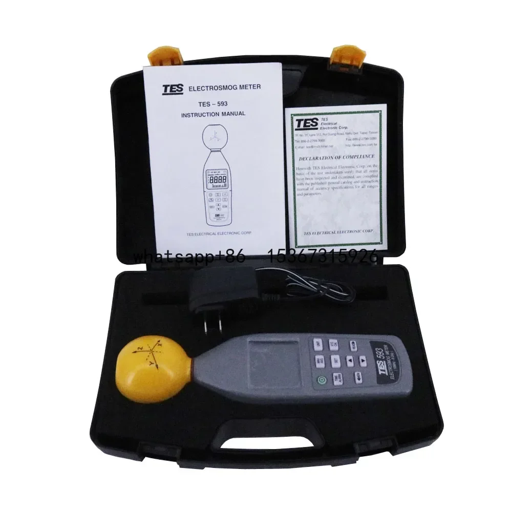 

TES-593R Rechargeable Electrosmog Meter EMF Meter 3-Axis EMF Radiation Tester replace TES-593