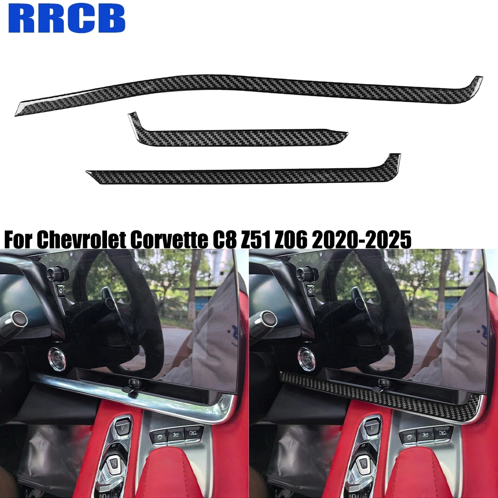 

For Chevrolet Corvette C8 Z51 Z06 2020-2025 Car Accessories Carbon Fiber Dashboard Center Console Air Outlet Interior Stickers