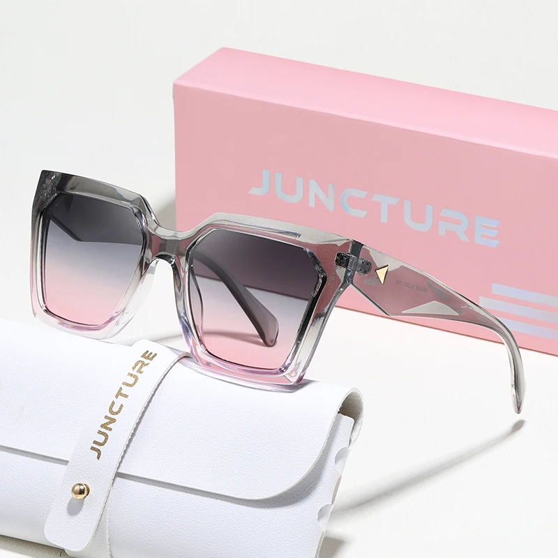 JUNCTURE, gafas de sol a la moda para mujer, gafas de sol con montura grande y gradiente para mujer, regalos para fiestas y vacaciones, gafas de sol para mujer