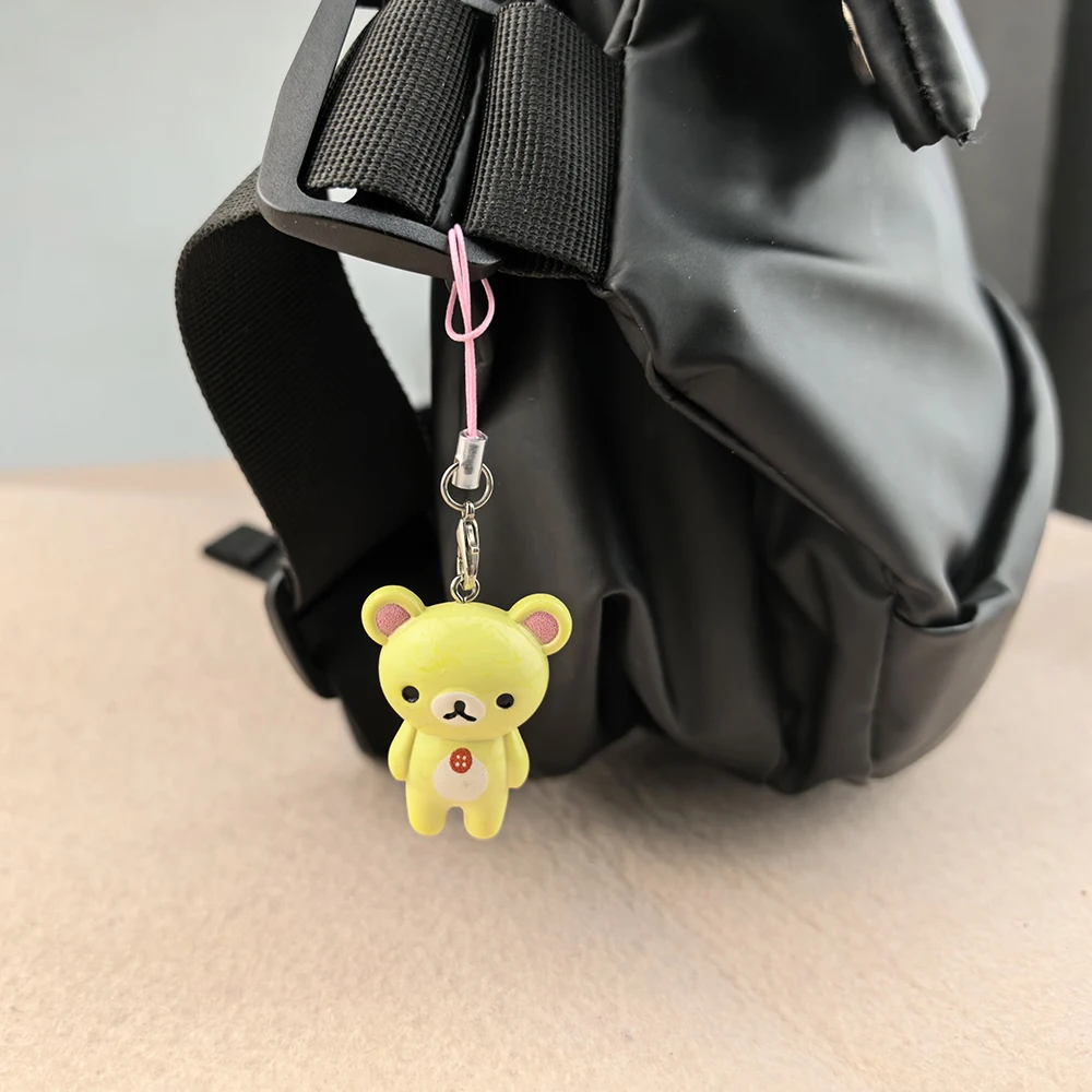 2pcs/set Kawaii Rilakkuma Easy Bear Keyrings Lazybear Doll Keychains Bag Clothing Puller Phone  Accessories Pendants Gift - view 5