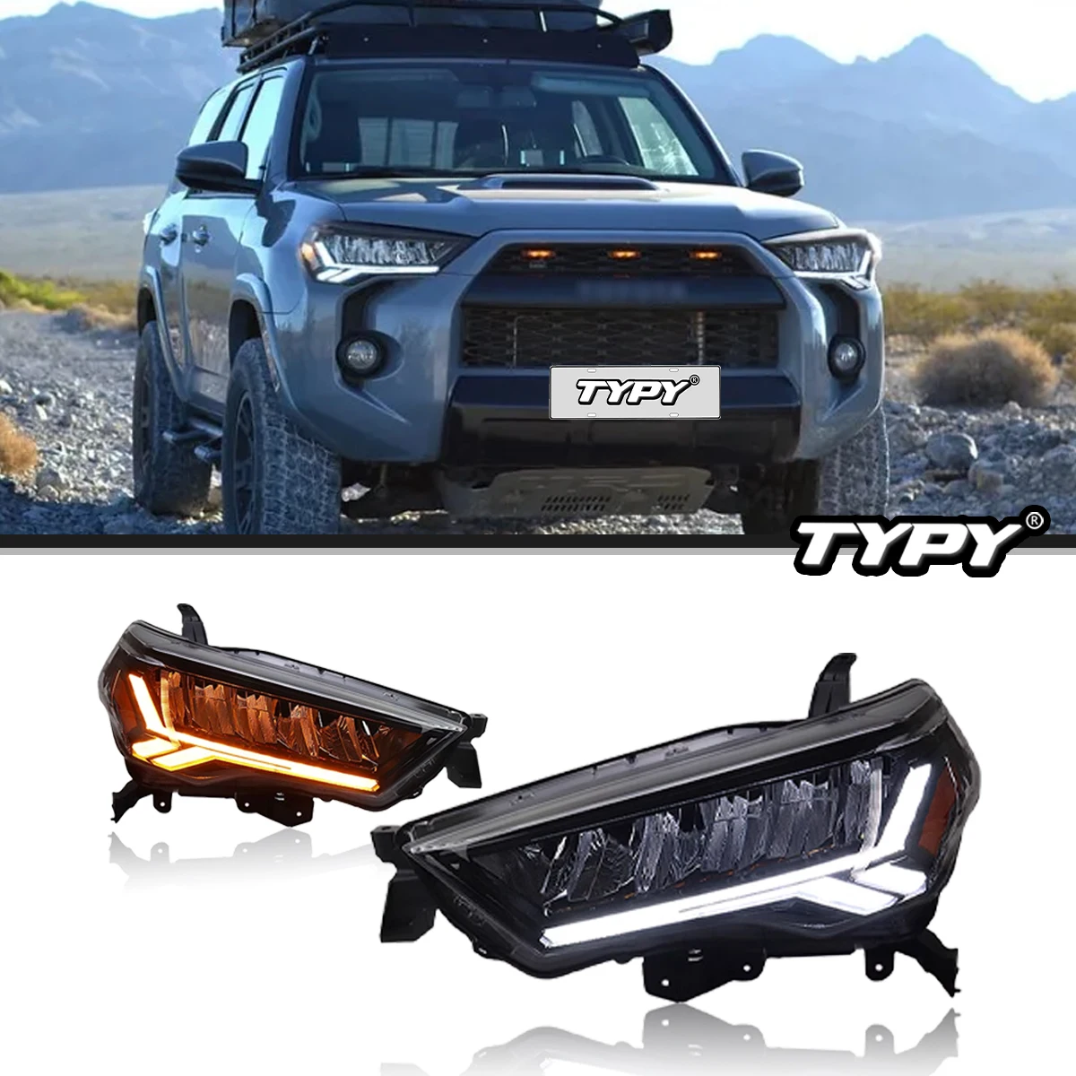 

LED Reflective bowl Headlights Assembly For 2014-2020 Toyota 4Runner TRD, Limited, Off-Road, SR5, Sport, DRL Dynamic Lamps