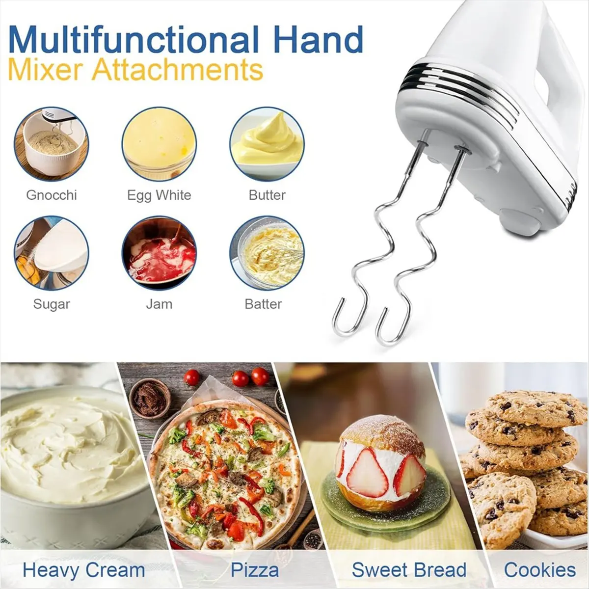 [Promotions]4Pcs Hand Mixer Attachments for , Stainless Steel Hand Mixer Beaters Mixer Attachments, Hand Mixer Beaters