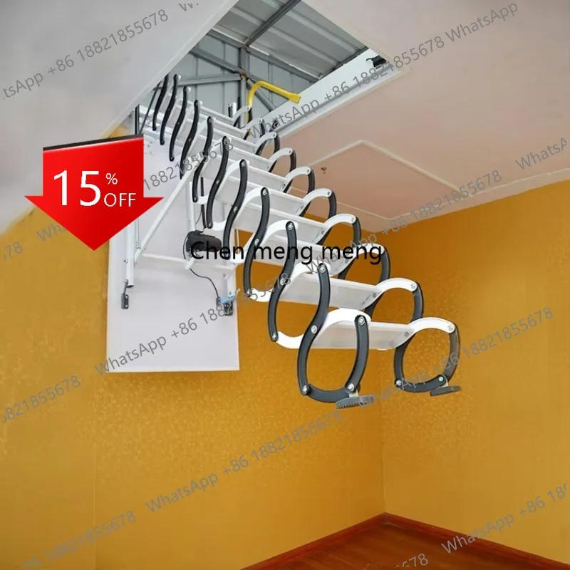 D5556 Convenient Access Indoor Electric Attic Telescopic Stairs Automatic Folding Loft Ladder Steel Collapsible Staircase Access