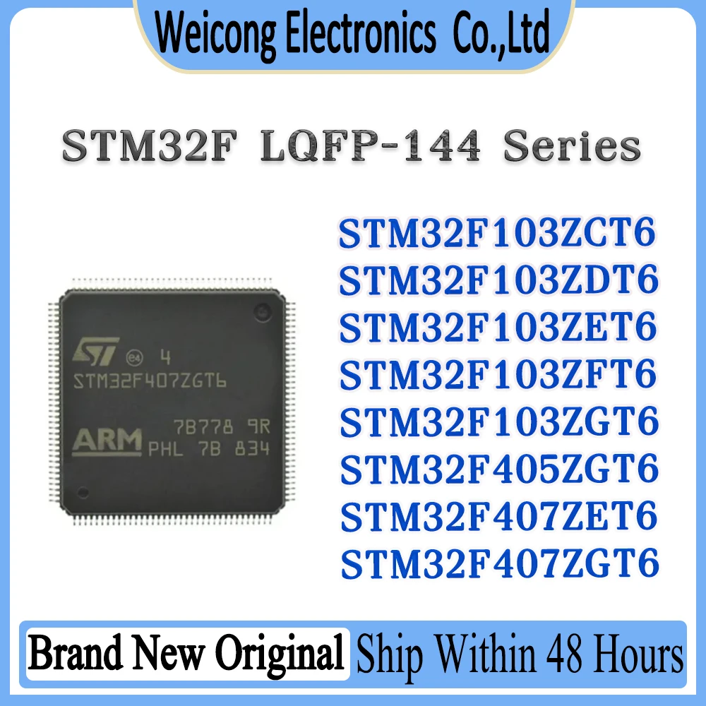 

STM32F103ZCT6 STM32F103ZDT6 STM32F103ZET6 STM32F103ZFT6 STM32F103ZGT6 STM32F405ZGT6 STM32F407ZET6 STM32F407ZGT6 STM IC MCU Chip