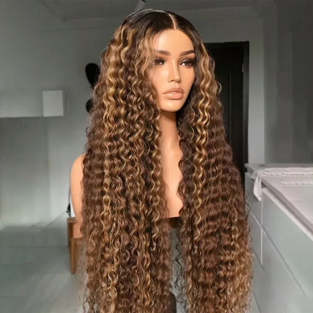 

Highlight Curly Wig 100% Human Hair Wigs Glueless Hd Deep Wave Lace 13x4 13x6 Lace Front Wig 4x4 Closure Water Curl Natural Look
