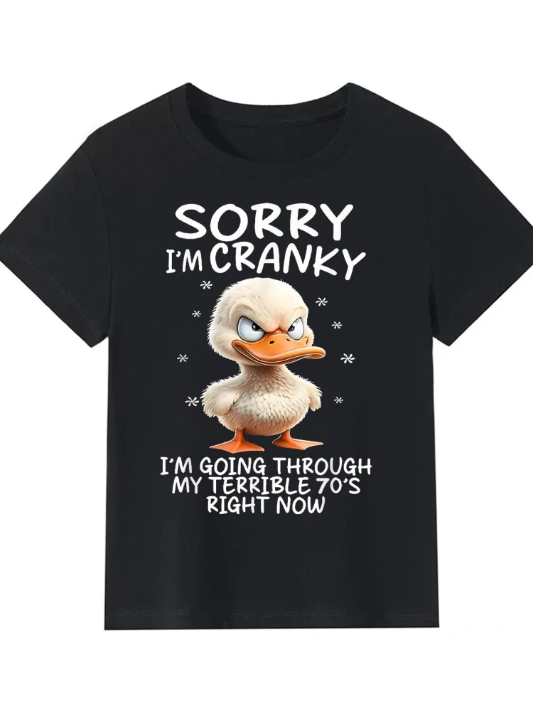 

Funny "Terrible 1970s" duck pattern T-shirt-100% cotton round neck short sleeve T-shirt.