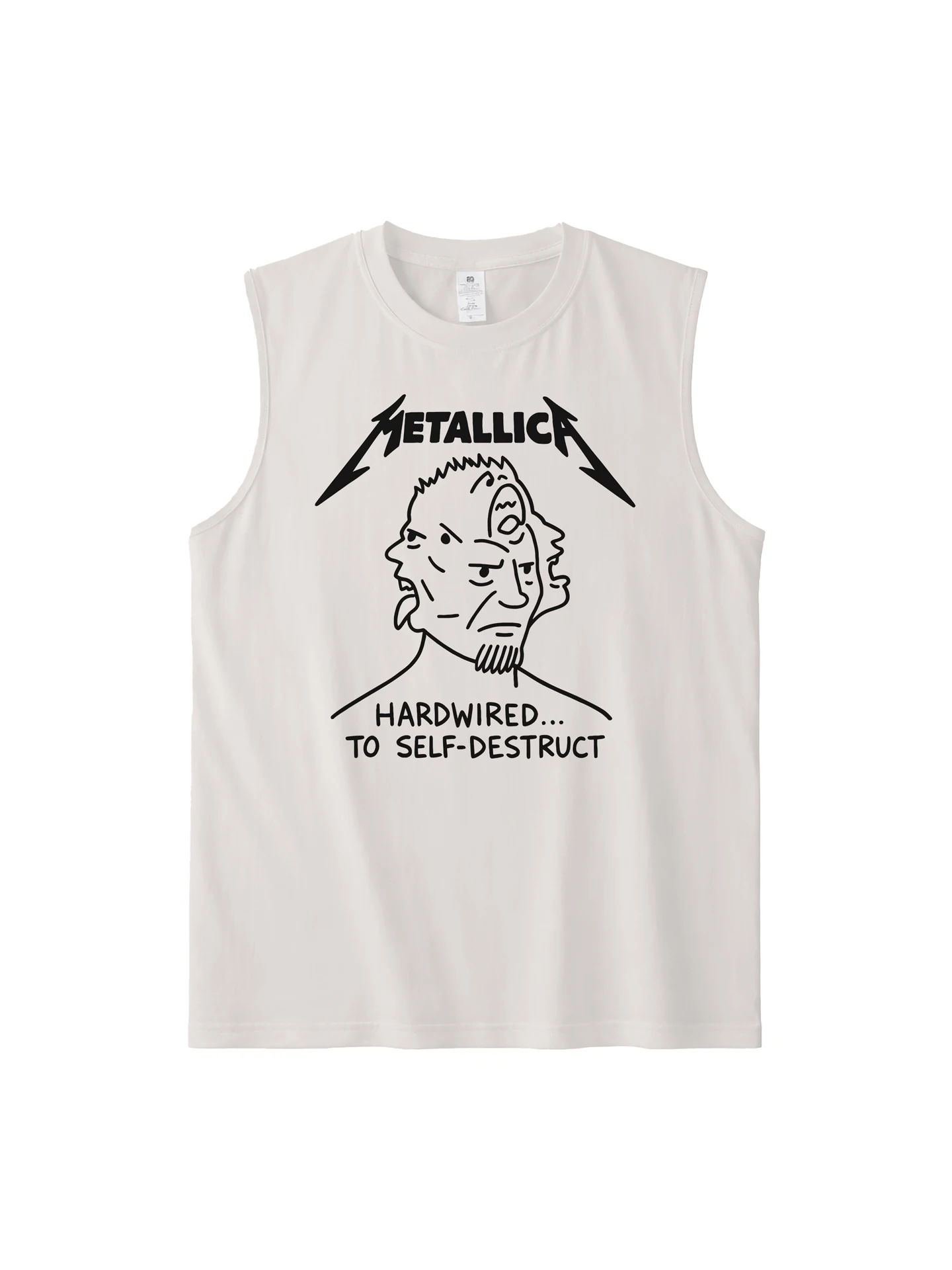 Metal Band American Casual Graffiti Pure Cotton Rock Style Sleeveless Tank Top Youth Summer Fashion Moisture Wicking Sweatshirt