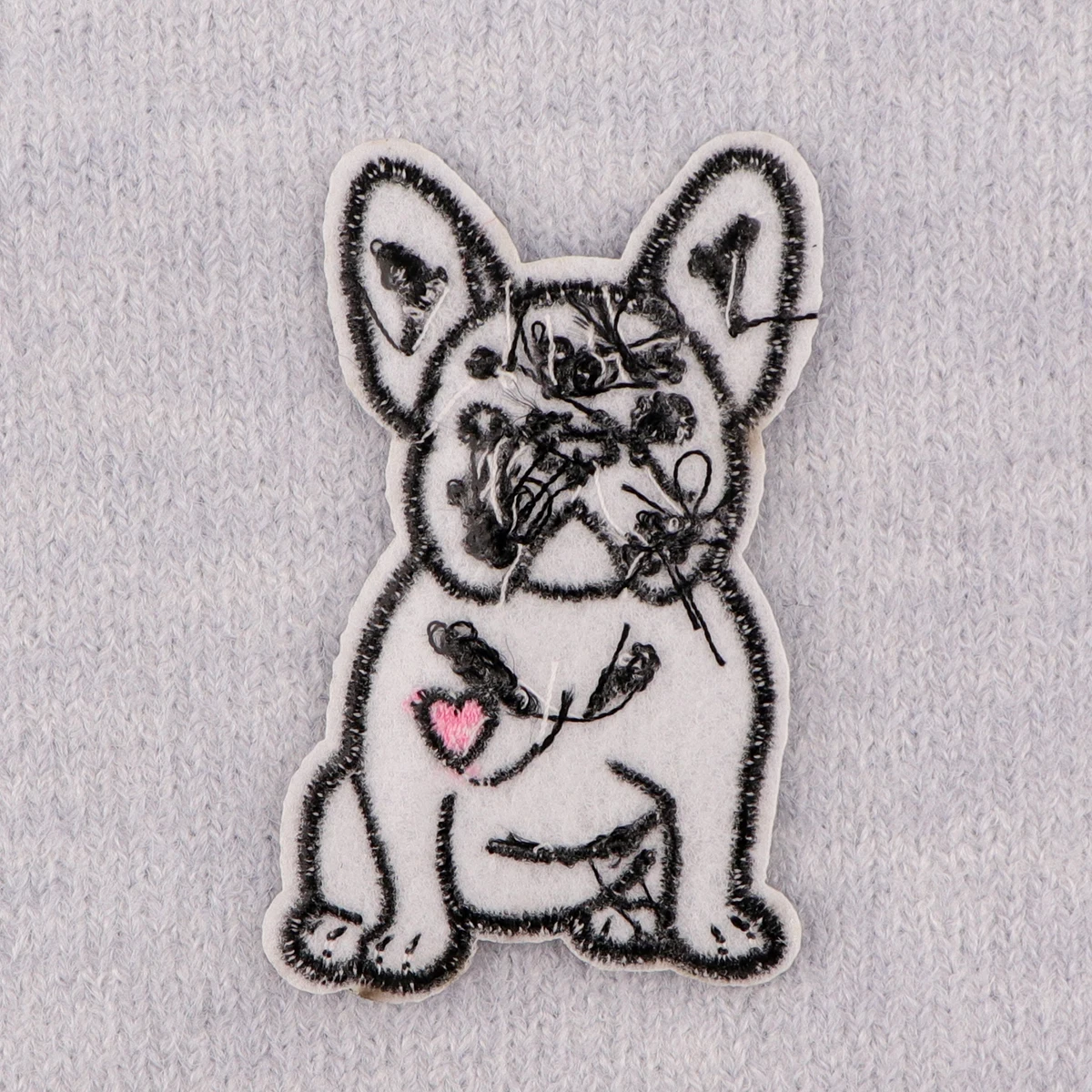 Bulldog Embroidery Patches Cute Pet Dog Iron On Patches On Clothes DIY Dress Jeans Hat Clothing Accesories Applique Stickers