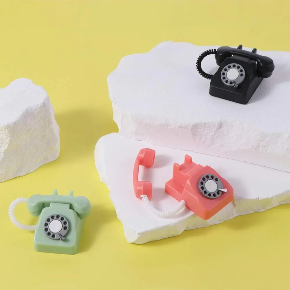 

Fixed Telephone Miniature Simulated Telephone Rotary Vintage Dollhouse Miniature Phone Model Mini Phone Dollhouse Furniture