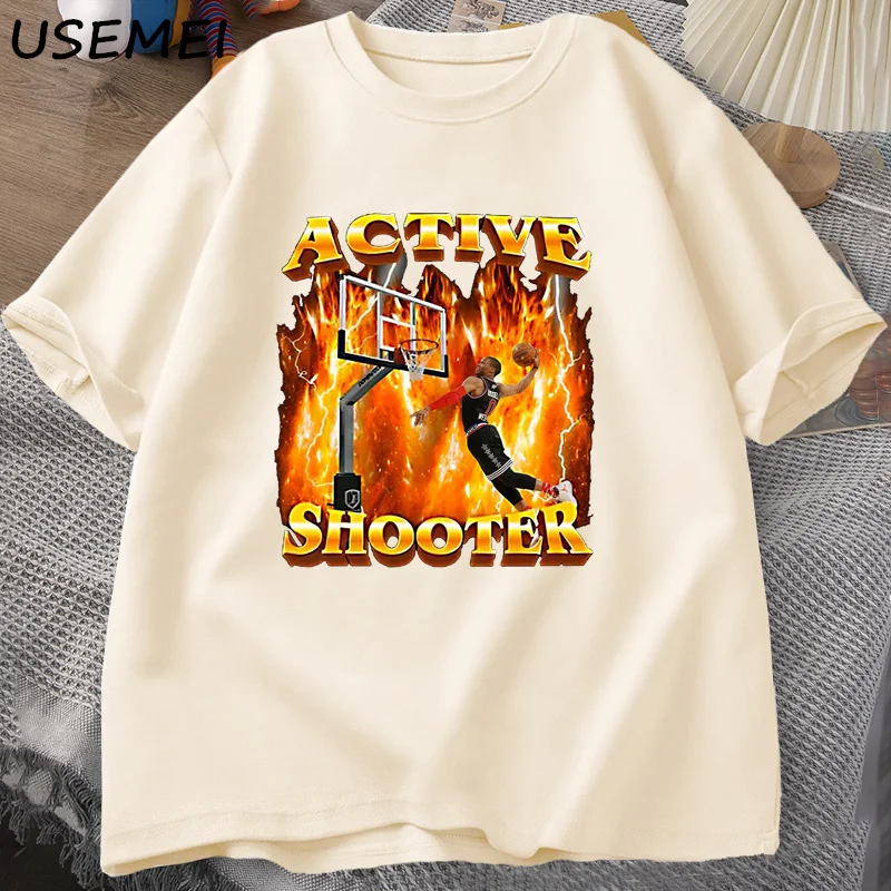 Active Shooter Graphic T Shirts Funny Meme Tshirt Cotton Short Sleeve O Neck T-shirt Man Clothes Oversized Streetwear Tee Shirt