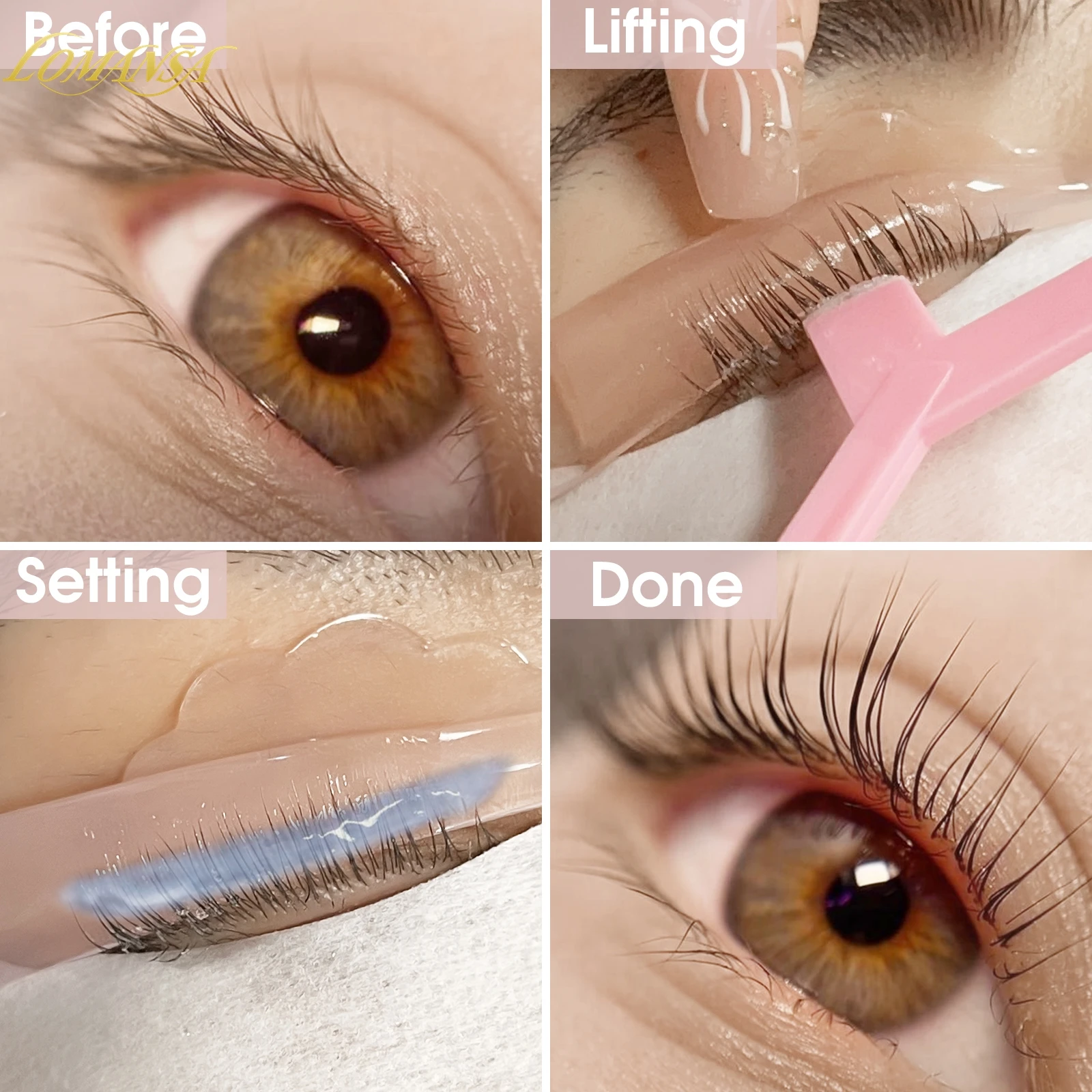 Lomansa 4 Pairs J/C Krul Siliconen Wimper Perm Pads Sticky Wimpers Staven Shield Lifting 3D Wimperkruller Accessoires Makeup Tools