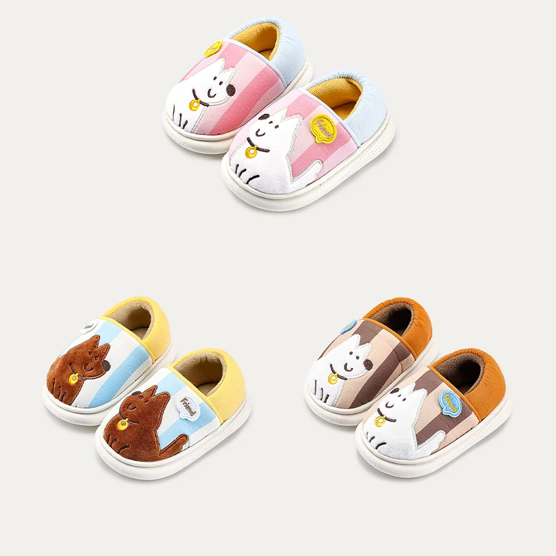 

Детские зимние хлопковые тапочки Веселый Марио, милые домашние и уличные тапочки с героями мультфильмов для мальчиков и девочек