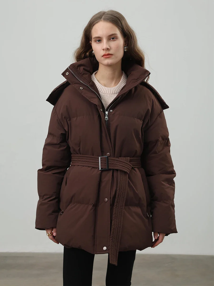 Frauen Winter Neue Kordelzug Slim Fit Baumwolle Jacke Mit Kapuze Zipper Baumwolle Robe Bequeme Warme Brot Jacke