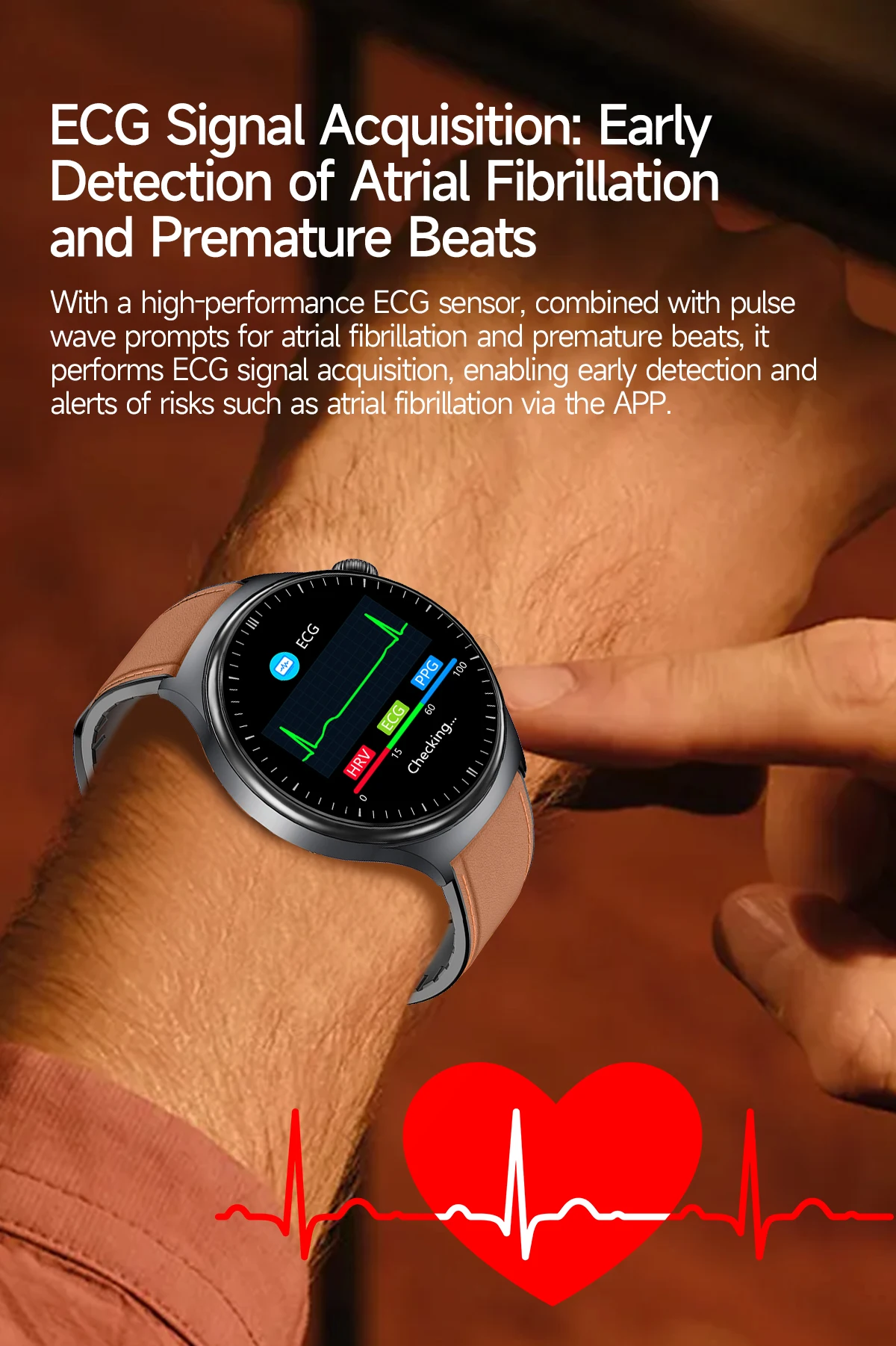 2026 Neue KI-Gesundheitsdiagnose EKG Smartwatch für Männer und Frauen, Harnsäure, Lipide, Blutdruck, HD AMOLED-Bildschirm, Anruf-Sport-Smartwatch – Detail 7