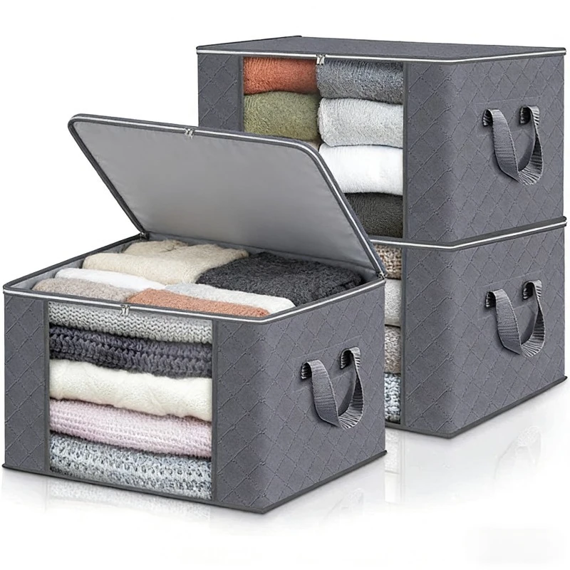 

Large Capacity Clothing Storage Bag Foldable Quilt Storage Bag Transparent Storage Container for Organizing Bedroom Wardrobes