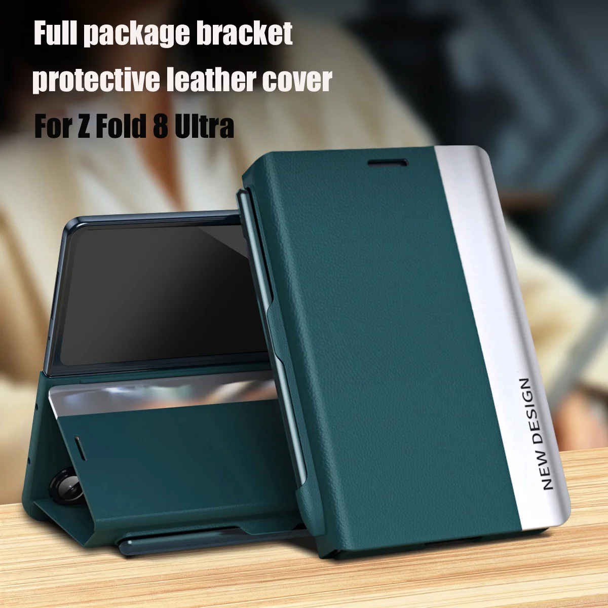 Official Original Leather Magnet Bracket Case For Samsung Galaxy Z Fold 8Wide 7 6 Pen Stylus Shockproof Protect Kickstand Cover