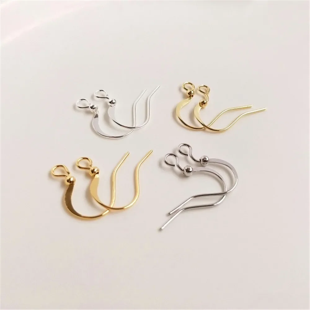 

14K light gold 18K true gold allergy flat earring hook DIY earring hook Handmade accessory material