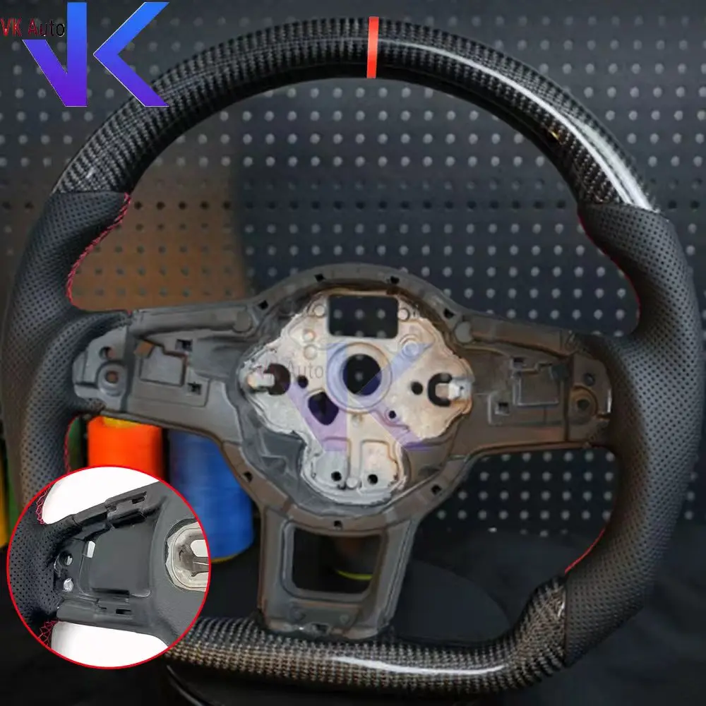 Carbon Fiber Customized Steering Wheel leather Alcantara For VW Golf MK7 7.5 GTI GTD GTE 2013-2020 GTI For Tiguan For Passat