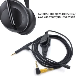 for BOSE 700 QC25 QC35 OE2 Gaming Earphone 2m Aux Cable 3.5mm Male to 2.5mm Male Audio Headphone Cable Cord with Microphone