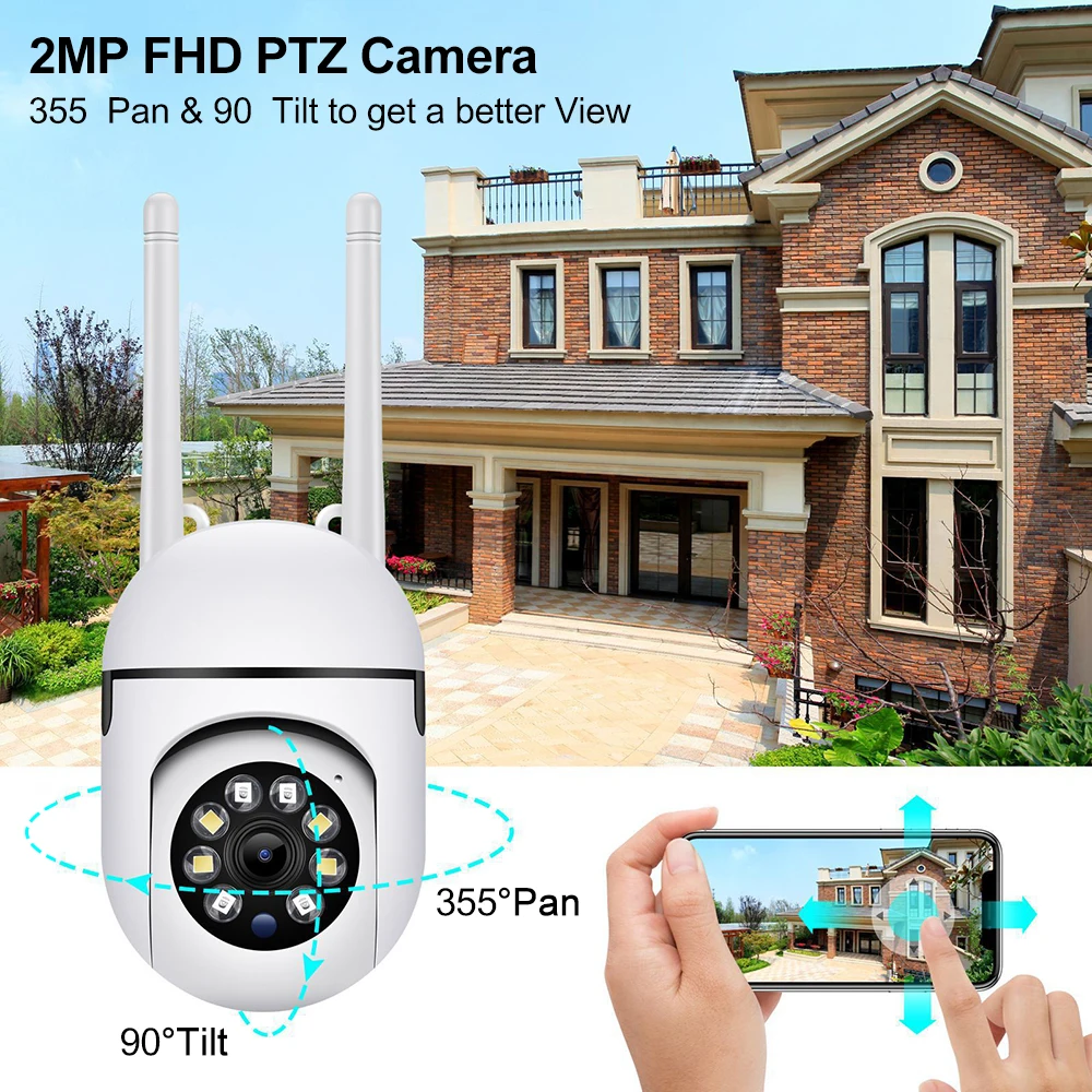 2MP PTZ WIFI IP Camera Audio CCTV Surveillance 4X Zoom Nacht Full Color Draadloos Waterdicht Tweeweg Audio Outdoor Cam HaoMi APP