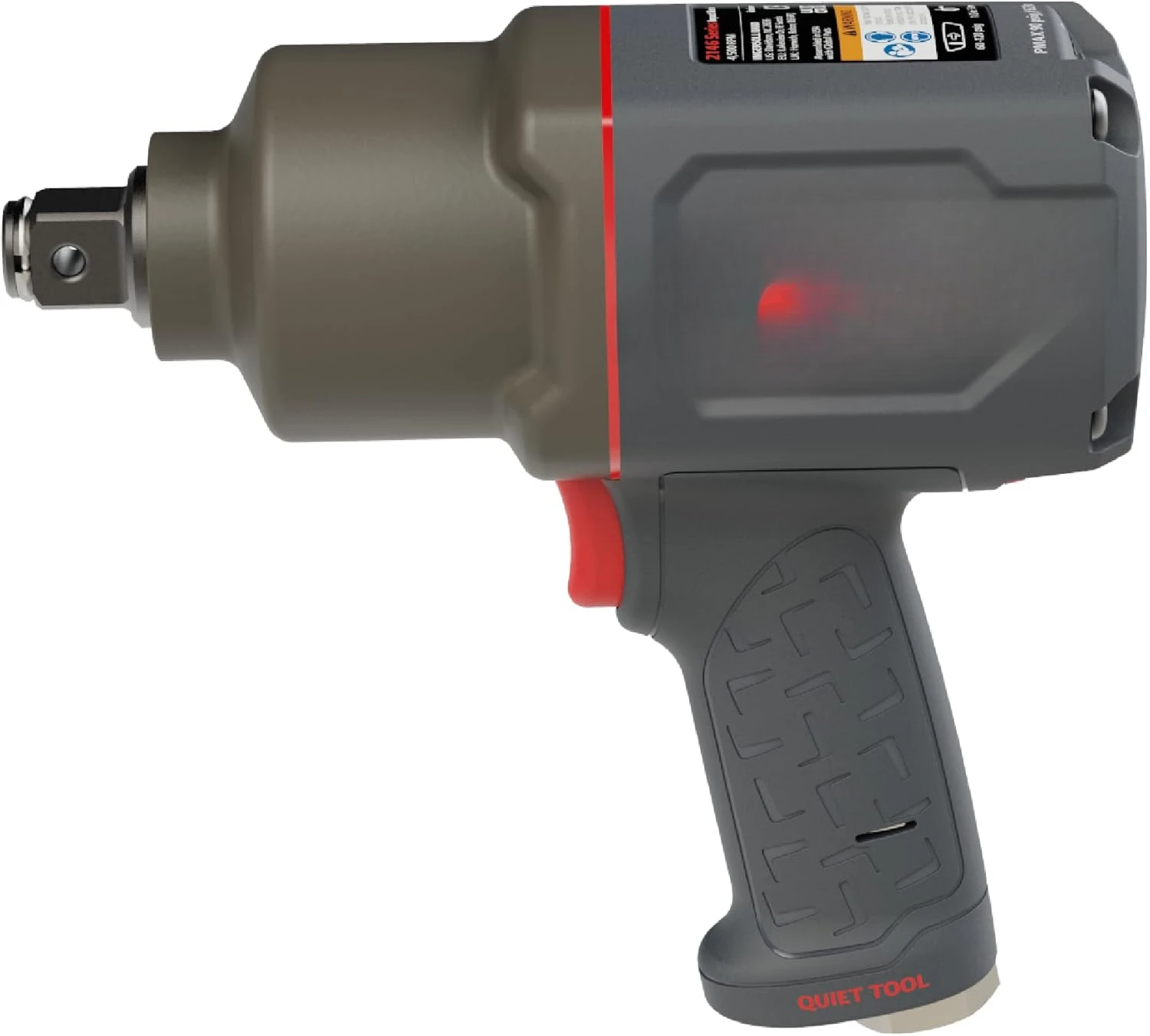 3/4-Inch-Drive Air Impact Wrench with Quiet Pistol-Grip Design and Torque