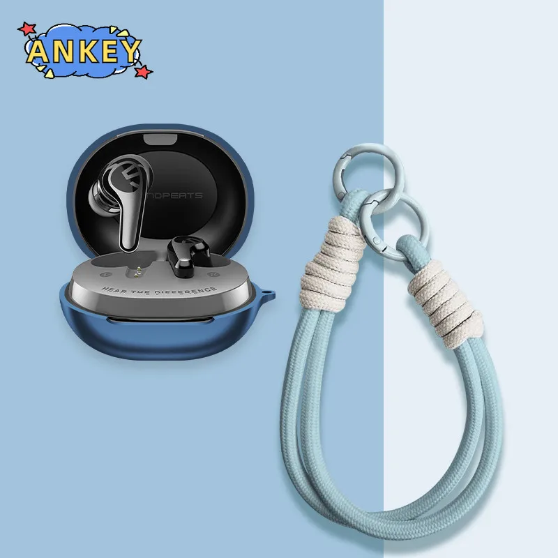 for SoundPeats C30 Case Soft Silicone Protective Portable Scratch Shock Resistant Shell with Carabiner Lanyard