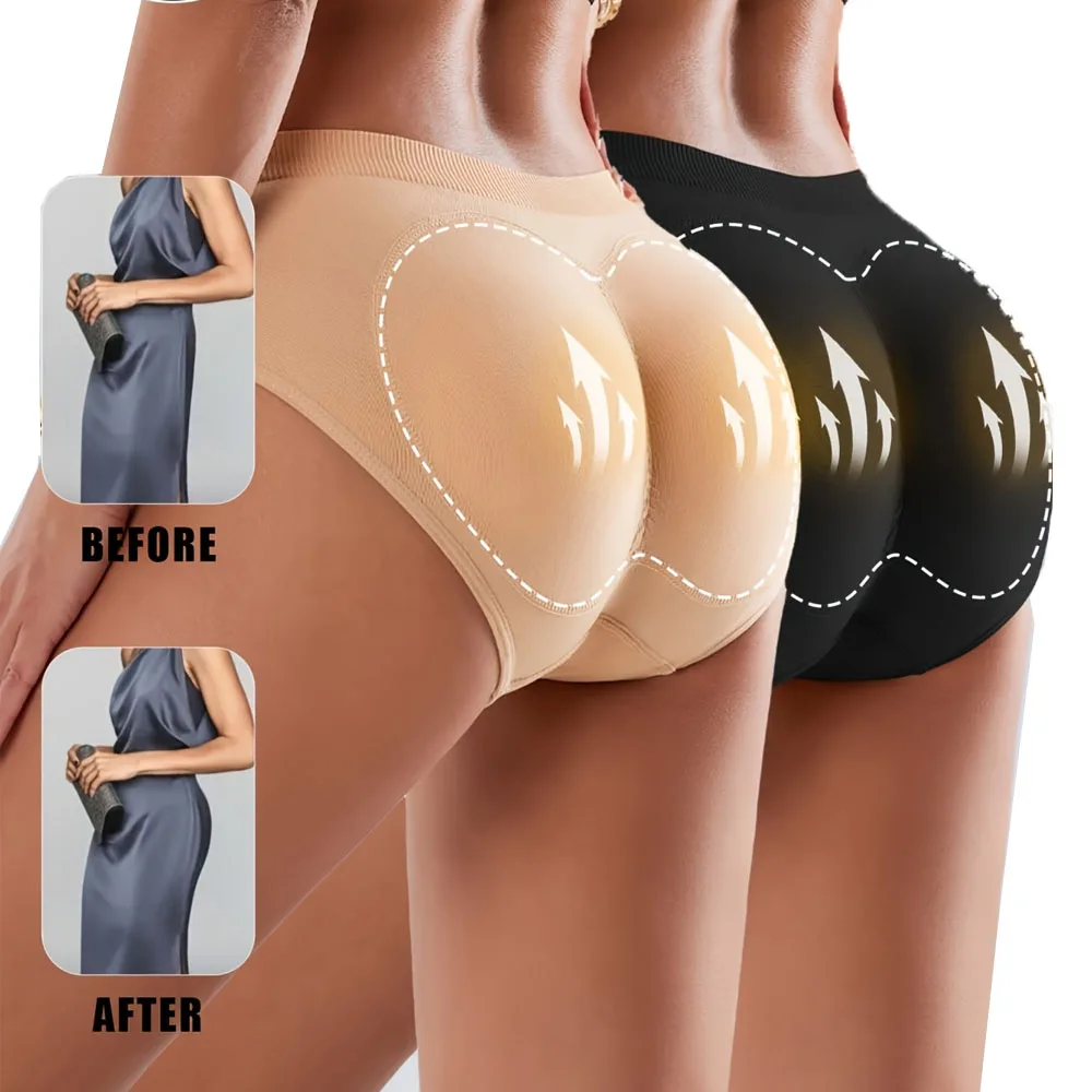 1 pièce Culotte sculptante et liftante pour femme, taille mi-haute, avec coussinet amovible, effet fessier galbé, sans trace