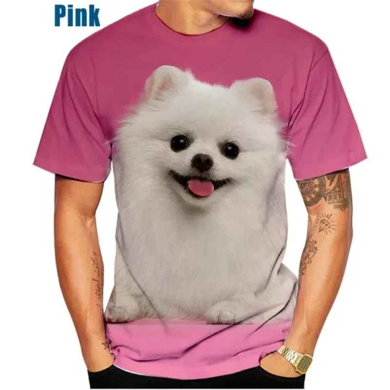 Fashion New Women Clothing Cute and Funny Dog Pomeranian 3D Print T-shirt Personalized Harajuku Street Unisex Oversized T Shirt