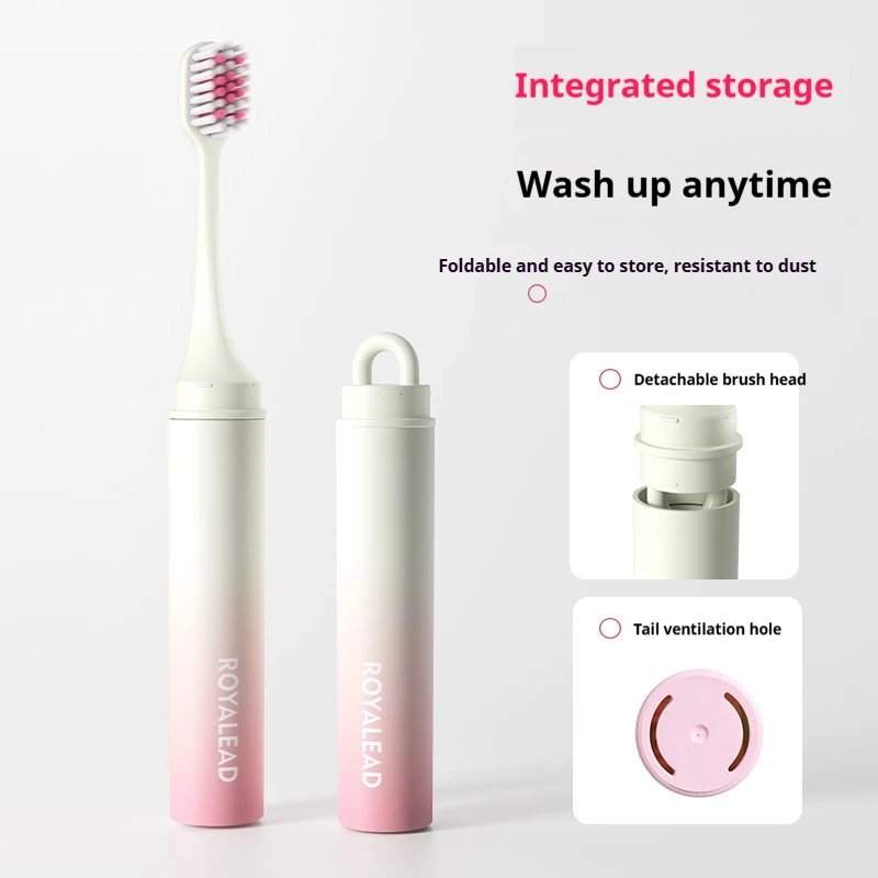 4/2 Pieces in Random Colors, Foldable Travel Toothbrush, Adult Wide-Head Portable Lipstick-Style Toothbrush, High-Grade Fine Soft Bristles, Making Travel More Convenient and Comfortable