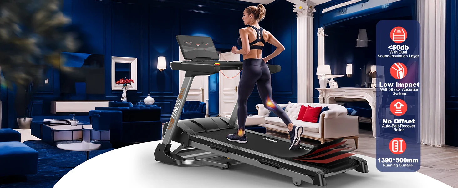 Klappbares Laufband | 18 Stufen automatische Neigung | 18 km/h Höchstgeschwindigkeit | 4,5 PS Motor | Laufband mit 150 kg Tragfähigkeit für Heimfitness – Detail 8